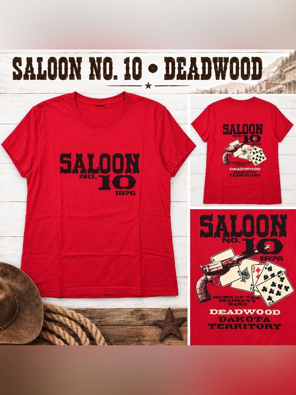 Saloon No. 10 Deadwood Red Graphic Tee